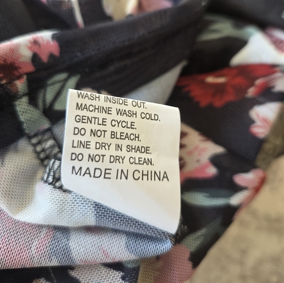 Black Mesh Floral Print Long Sleeve Top - Picture 5 of 6